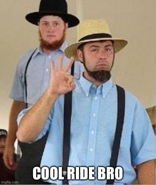 When you take the buggy for a spin | COOL RIDE BRO | image tagged in amish approved,buggy | made w/ Imgflip meme maker
