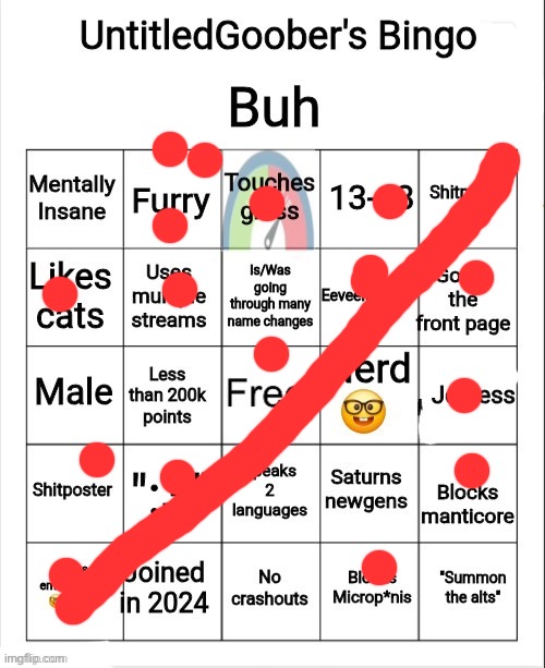 UntitledGoober's Bingo | image tagged in untitledgoober's bingo | made w/ Imgflip meme maker