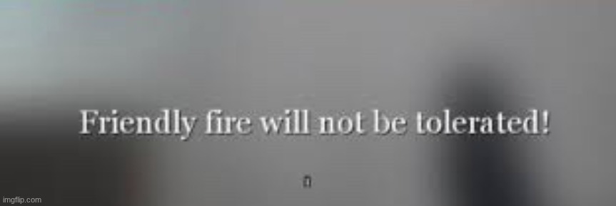 image tagged in friendly fire will not be tolerated | made w/ Imgflip meme maker