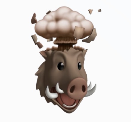 Shocked Warthog Memoji Blank Meme Template