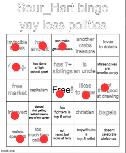 Sour_Hart bingo 2 | image tagged in sour_hart bingo 2 | made w/ Imgflip meme maker