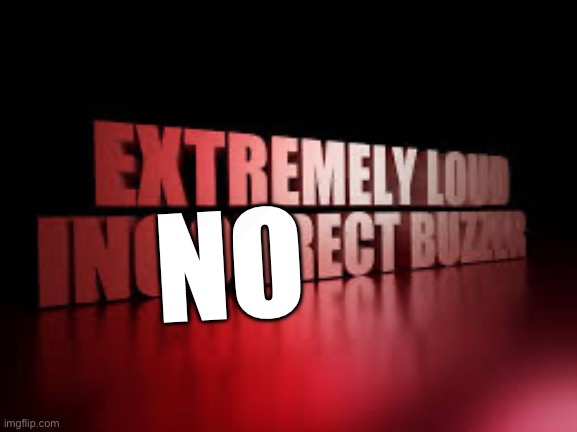 NO | image tagged in extremely loud incorrect buzzer | made w/ Imgflip meme maker