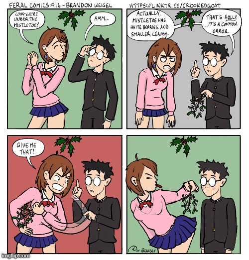 image tagged in christmas,mistletoe,berries,leaves,butt,kiss | made w/ Imgflip meme maker
