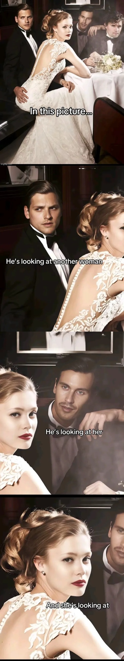 and she's looking at x Blank Meme Template