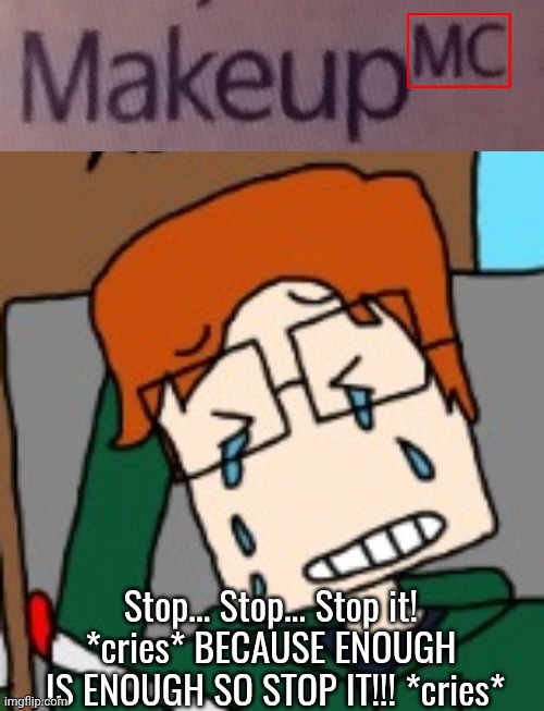 Stop... Stop... Stop it! 
*cries* BECAUSE ENOUGH 
IS ENOUGH SO STOP IT!!! *cries* | made w/ Imgflip meme maker