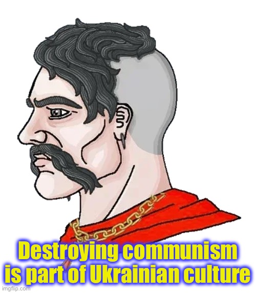 Anti communism is a Ukrainian tradition | Destroying communism is part of Ukrainian culture | image tagged in cossack wojak,communism,marxism,ukraine,ukrainian,chad | made w/ Imgflip meme maker