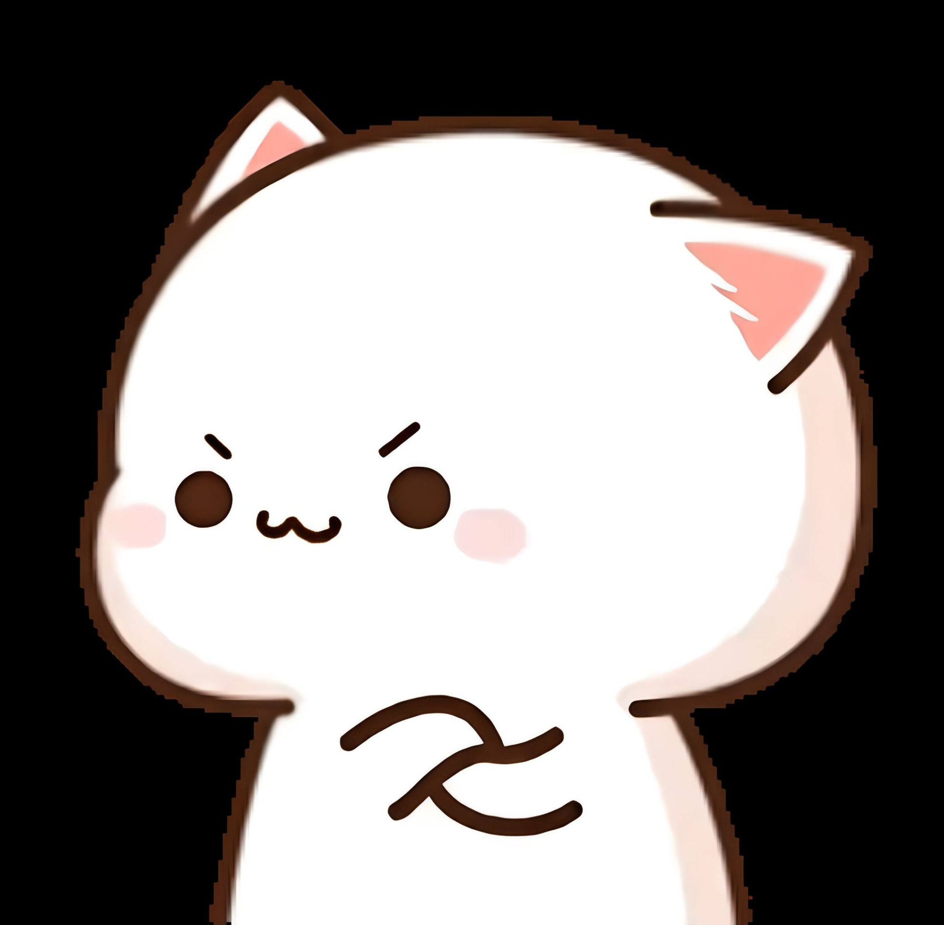 Peach cat angry Blank Meme Template