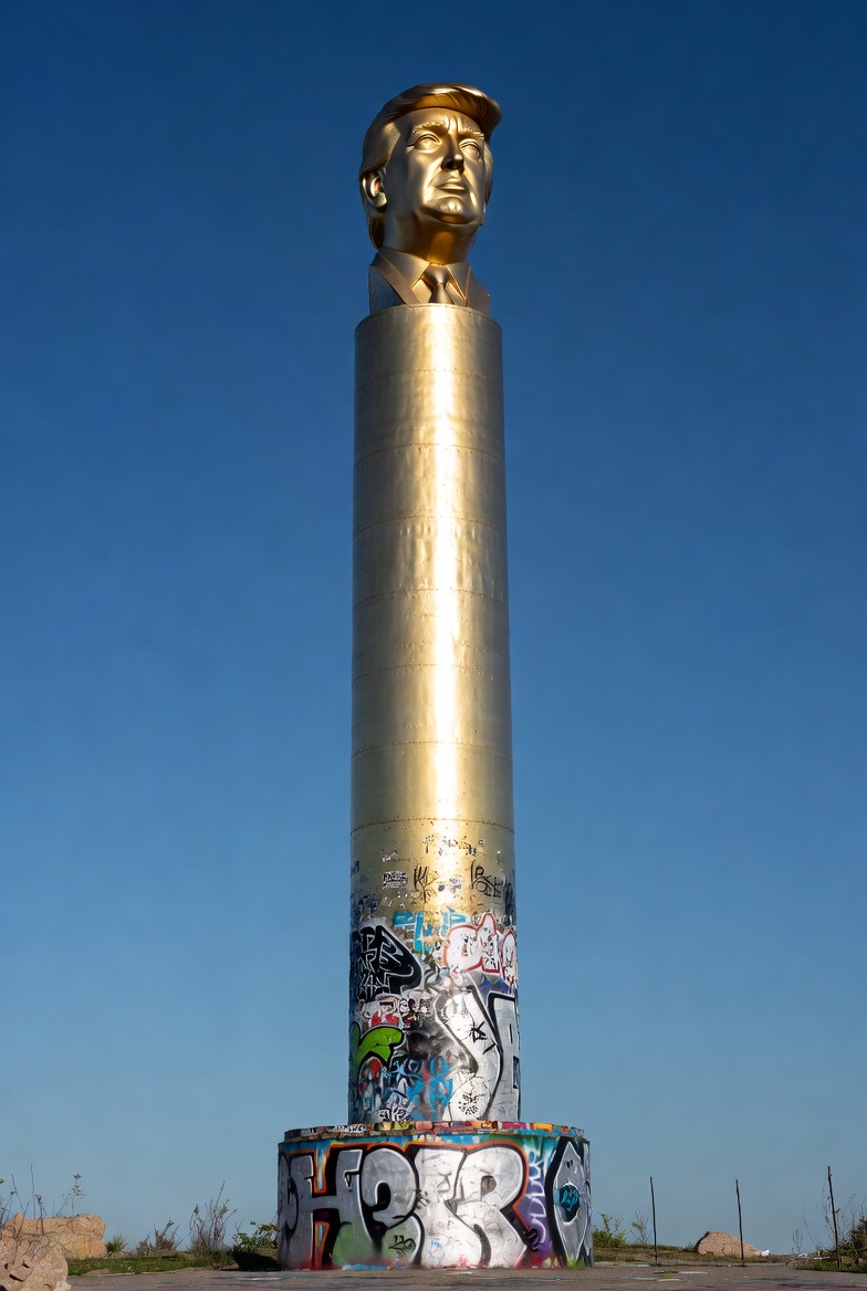 Trump golden monument obelisk Blank Meme Template