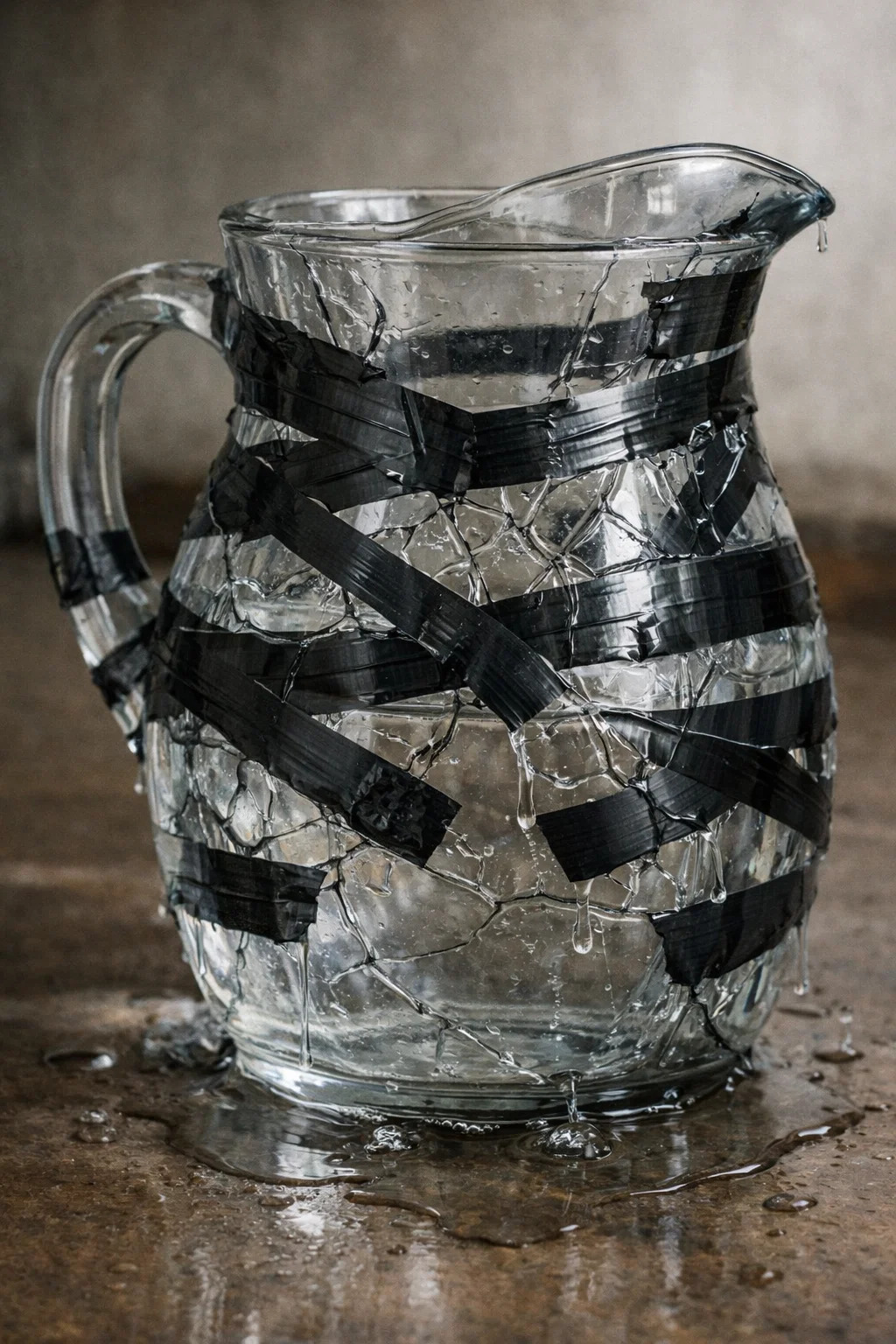 broken glass duck tape Blank Meme Template