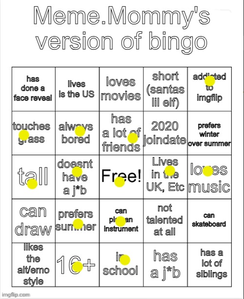 meme mommy bingo hehehe | image tagged in meme mommy bingo hehehe | made w/ Imgflip meme maker