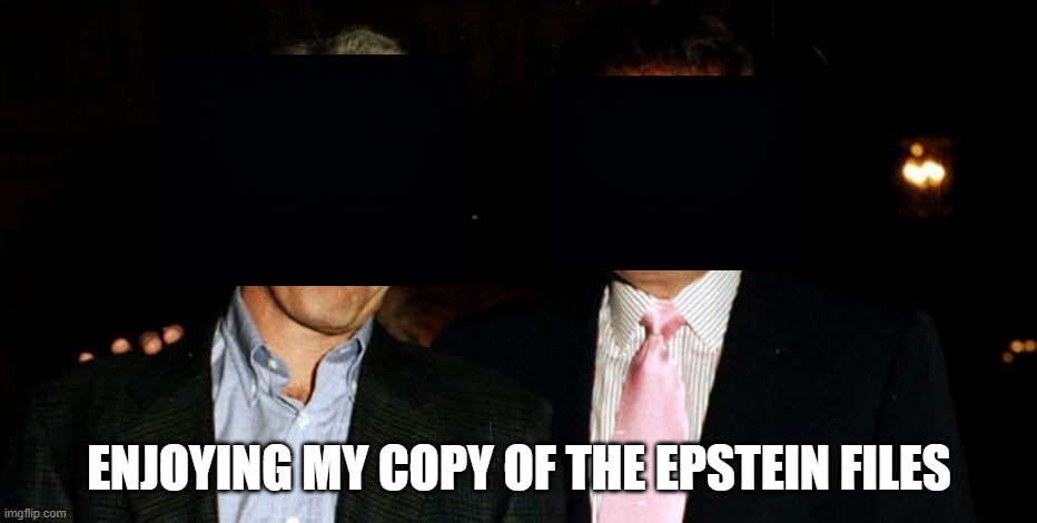 Easy Reading Epstein Files | ENJOYING MY COPY OF THE EPSTEIN FILES | image tagged in trump epstein | made w/ Imgflip meme maker