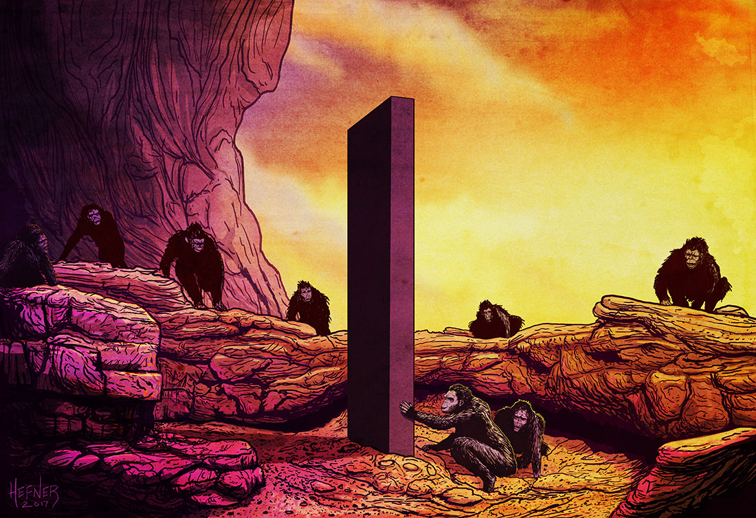 Monolith, Monkeys Blank Meme Template