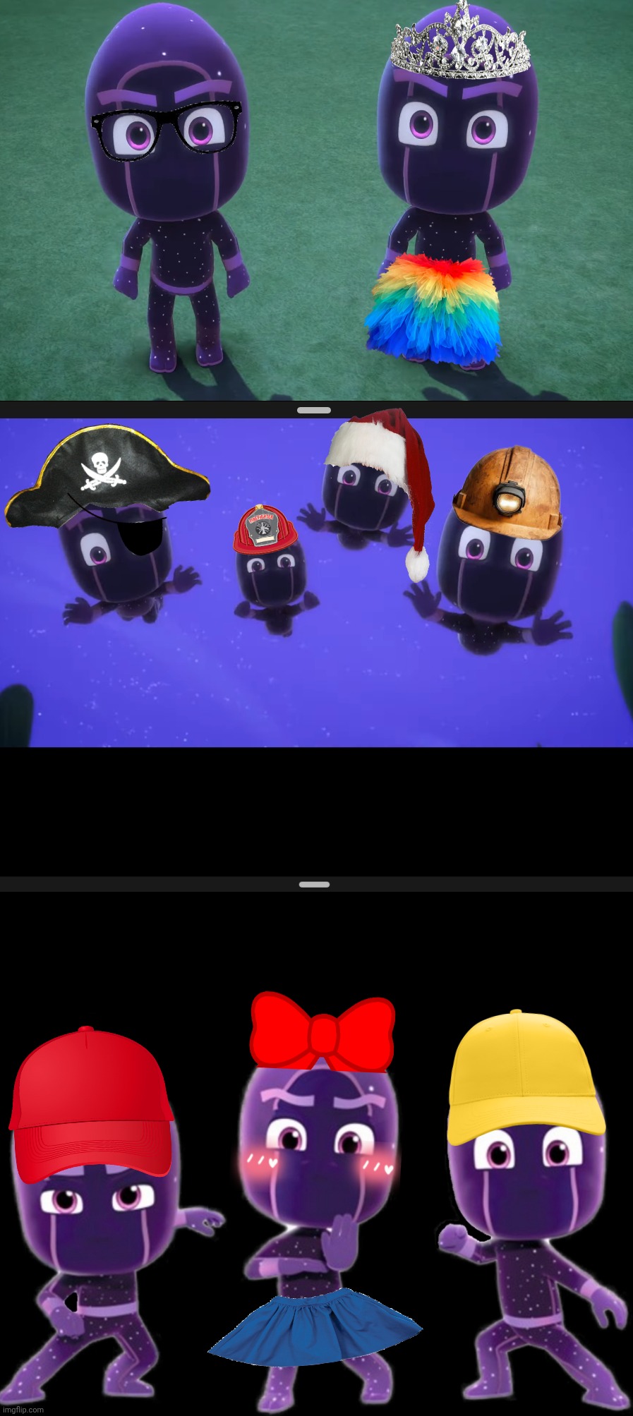 Ninjalinos in her dress up Blank Meme Template