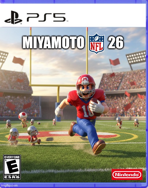 Miyamoto NFL 26 | MIYAMOTO         26 | image tagged in nintendo,nfl | made w/ Imgflip meme maker