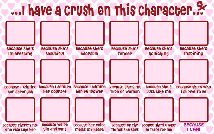 I have a crush on this character Blank Meme Template