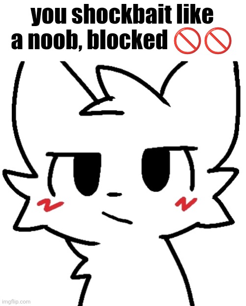 you shockbait like a noob, blocked ?? | image tagged in high quality boykisser - transparent | made w/ Imgflip meme maker