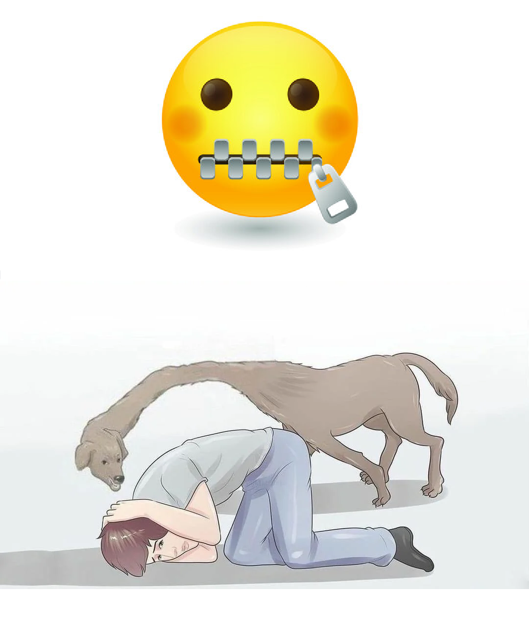 Mouth Zipped Long Neck Blank Meme Template