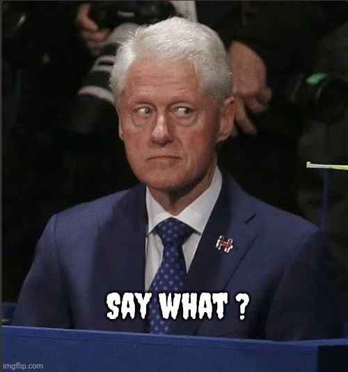 Bill Clinton Scared | Say what ? | image tagged in bill clinton scared | made w/ Imgflip meme maker