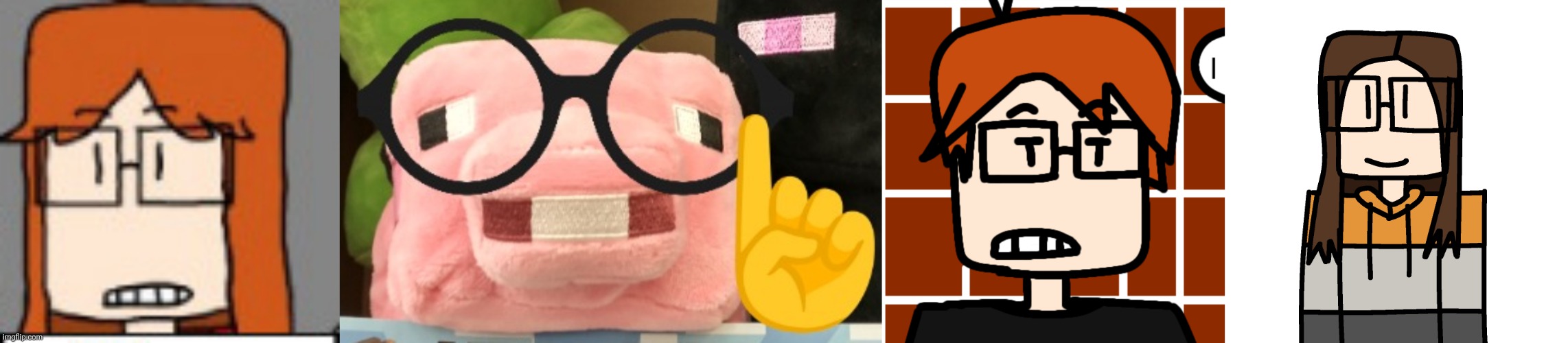 image tagged in fav characters bingo v2,nerd pig,moscovio may,oakleymendelevia/cara dev self portrait | made w/ Imgflip meme maker