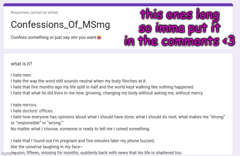 this ones long so imma put it in the comments <3 | made w/ Imgflip meme maker