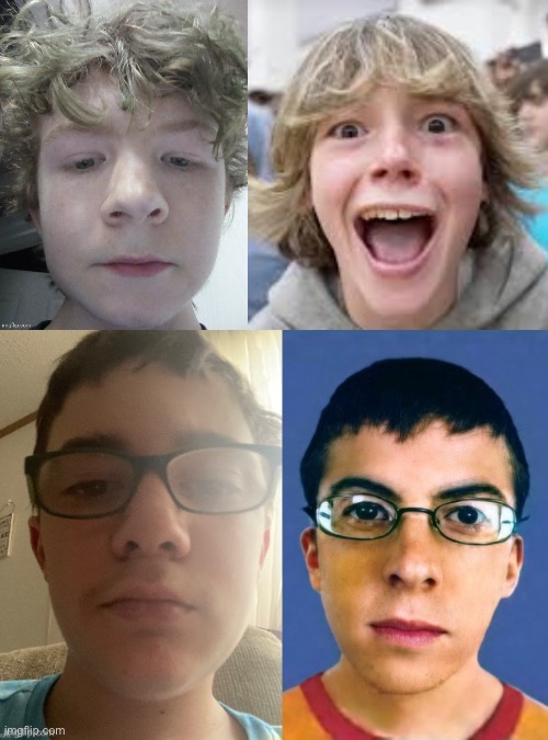 there is now two msmg face comparisons | image tagged in 6 7 kid,yakkomemer vs mclovin lookalike | made w/ Imgflip meme maker