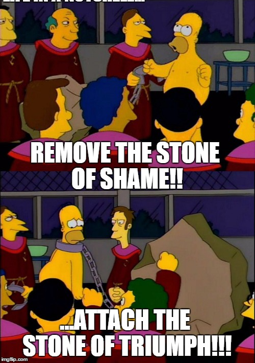 Remove the Stone of Shame! Blank Meme Template