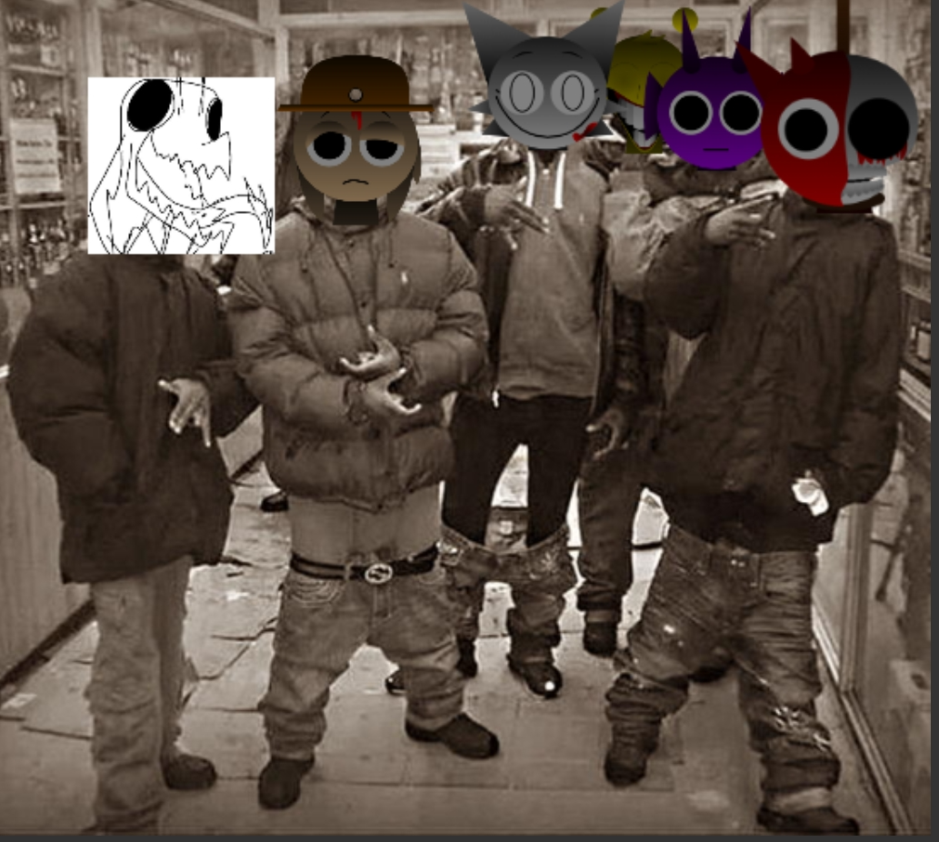 Phillip and his homies (horror Blank Meme Template