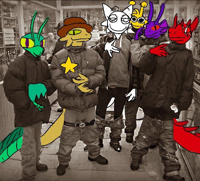 Phillip and his homies (i drew it) Blank Meme Template