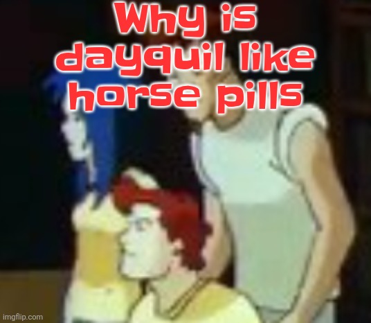 qhquqhhuah????? | Why is dayquil like horse pills | image tagged in qhquqhhuah | made w/ Imgflip meme maker
