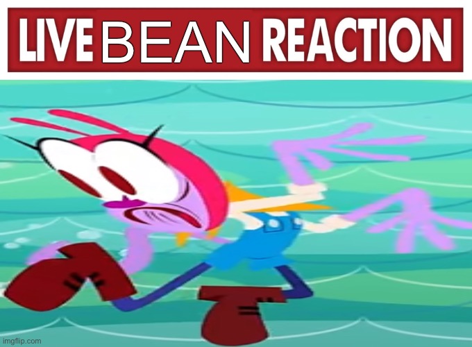 Live Bean Reaction | BEAN | image tagged in live reaction,umigo,bean,childhood,obscure media | made w/ Imgflip meme maker