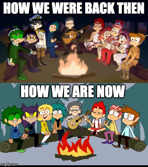 I miss the good ol' days | HOW WE WERE BACK THEN; HOW WE ARE NOW | image tagged in imagination,growing older,13 cards,13 kapt | made w/ Imgflip meme maker