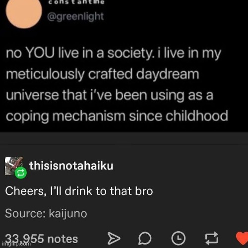 Lol imagine living in reality lmao | image tagged in memez,me fr,delulu | made w/ Imgflip meme maker