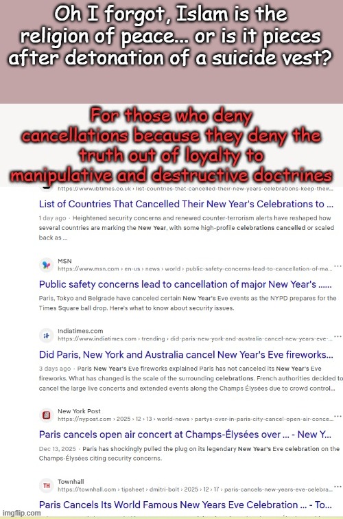 Oh I forgot, Islam is the religion of peace... or is it pieces after detonation of a suicide vest? | made w/ Imgflip meme maker