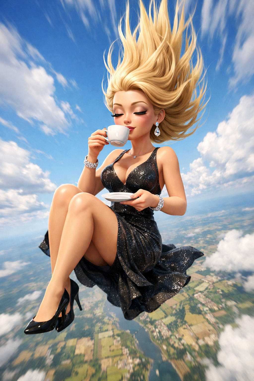 plummeting rich aunt Blank Meme Template