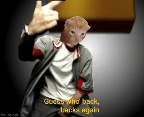 Guess who's back, back again | image tagged in guess who's back back again | made w/ Imgflip meme maker