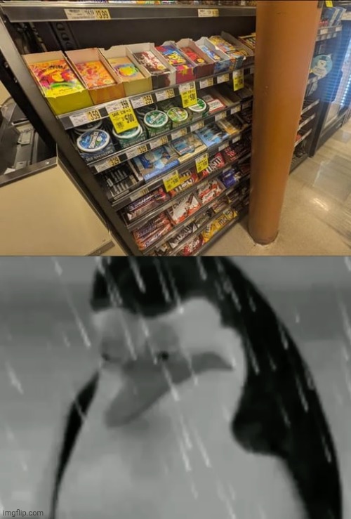 Blocked | image tagged in sadge,blocked,pole,store,memes,candy | made w/ Imgflip meme maker