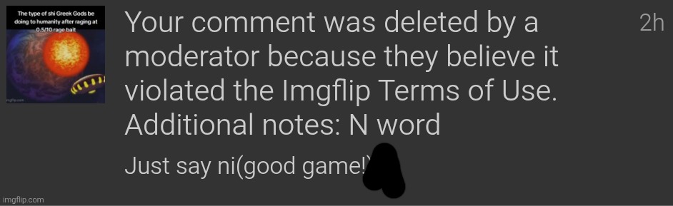 I mean yeah but 24 hour ban over ts? At least it's not sitewide tho | made w/ Imgflip meme maker