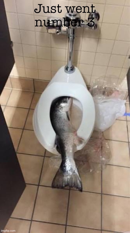 Went number 3 | Just went number 3 | image tagged in fish,toilet,potty humor,ice cream | made w/ Imgflip meme maker