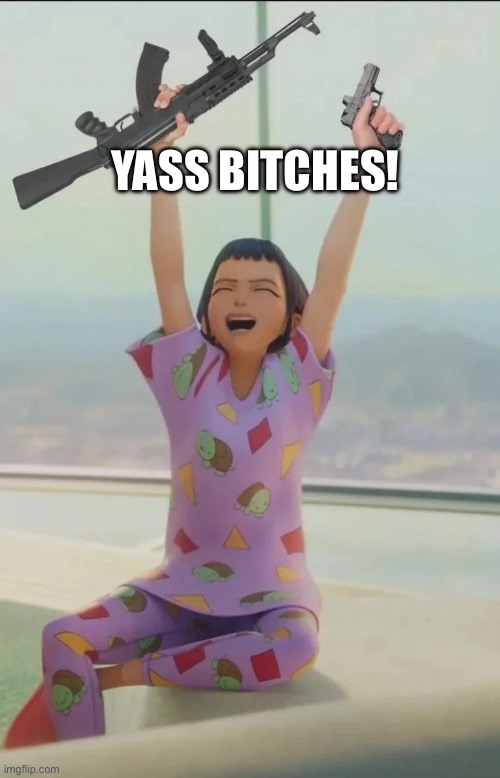 Zoey | YASS BITCHES! | image tagged in k-pop demon hunters,zoey | made w/ Imgflip meme maker