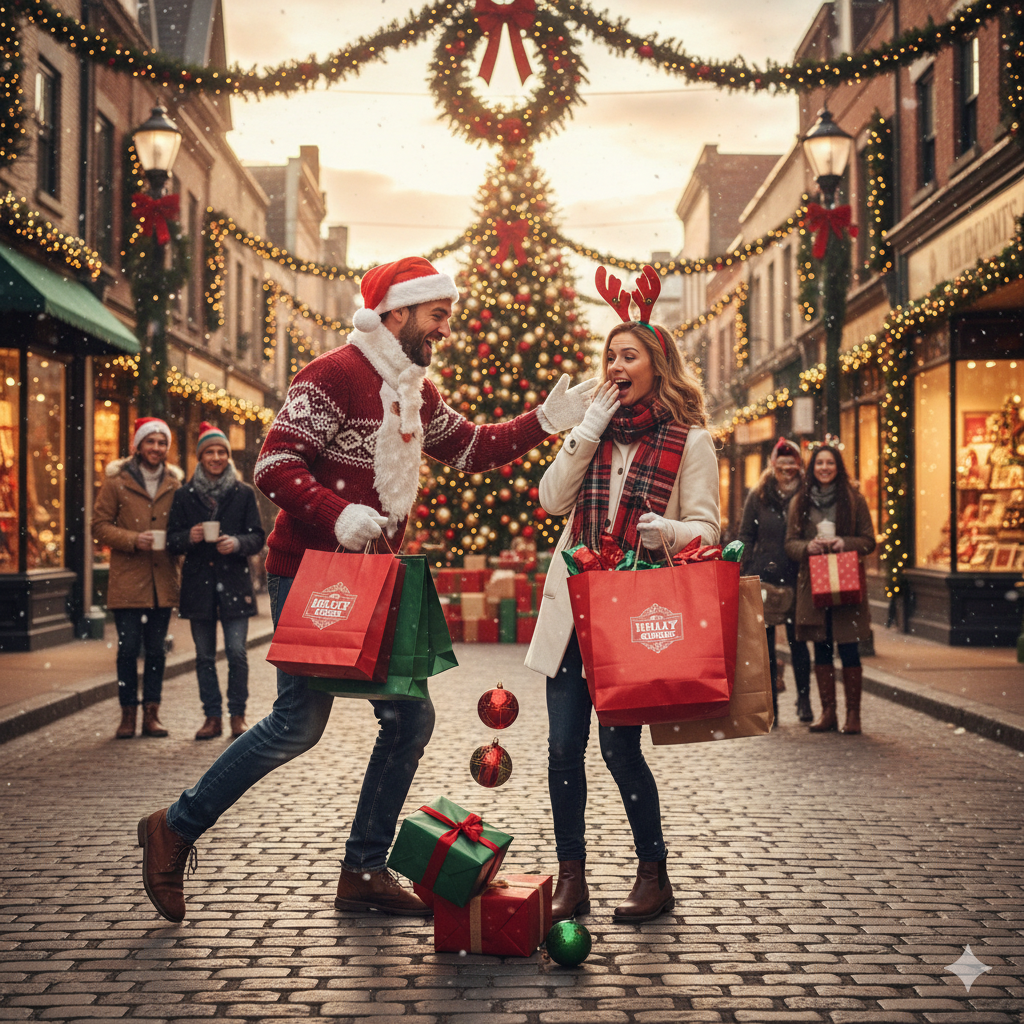 Christmas Meet Cute Blank Meme Template