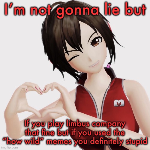 Meiko | I’m not gonna lie but; If you play limbus company that fine but if you used the “how wild” memes you definitely stupid | image tagged in meiko | made w/ Imgflip meme maker