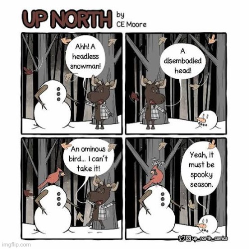 A headless snowman | image tagged in headless,snowman,comics,comics/cartoons,snow,head | made w/ Imgflip meme maker