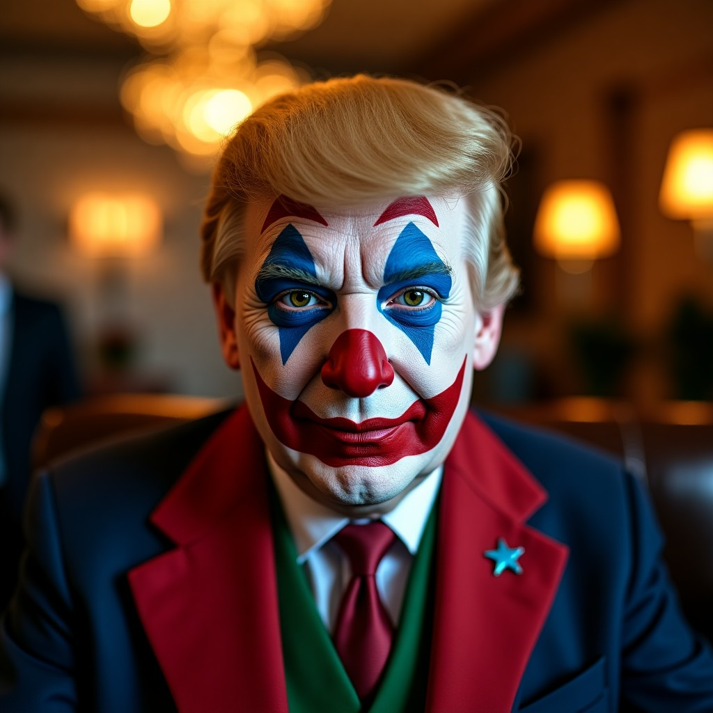 Donald Trump clown face clownface Blank Meme Template