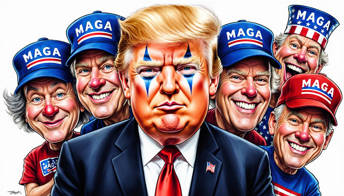 Donald Trump clown face clownface MAGA supporters Blank Meme Template