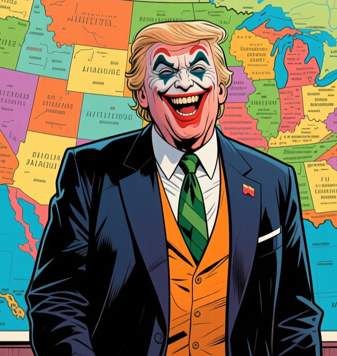 Donald Trump Joker clown face clownface Blank Meme Template