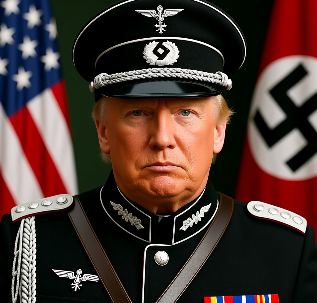 Donald Trump black Nazi SS uniform Blank Meme Template