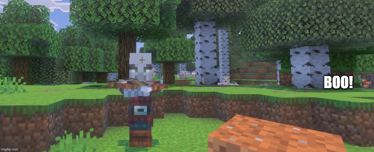 Pillager | BOO! | image tagged in pillager | made w/ Imgflip meme maker