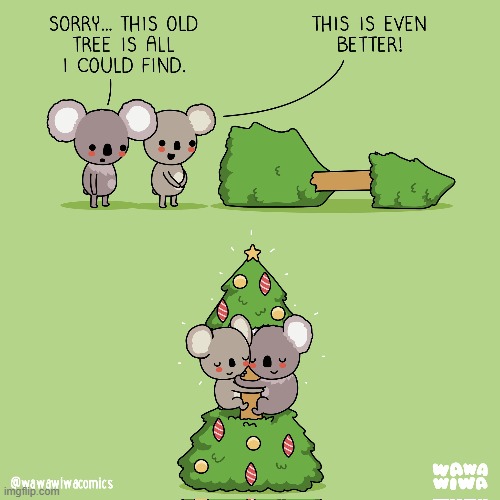 image tagged in koalas,tree,christmas,christmas tree,hugging,cute | made w/ Imgflip meme maker