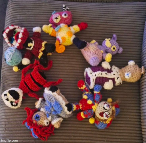 my friend is gonna crochet me ALL of these | image tagged in digital circus,the amazing digital circus,crochet,pomni,jax,gangle | made w/ Imgflip meme maker