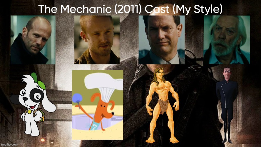 The Mechanic (2011) Cast (My Style) | image tagged in the mechanic 2011 cast my style,meme,memes,spoof cast,the mechanic,characters | made w/ Imgflip meme maker